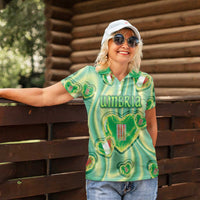 Personalized Italy Umbria Women Polo Shirt Flag Emerald Heart Candy