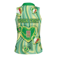 Personalized Italy Umbria Women Sleeveless Polo Shirt Flag Emerald Heart Candy