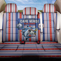 Cape Verde Football Back Car Seat Cover Monster Blue Shark Striped Style