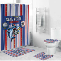 Cape Verde Football Bathroom Set Monster Blue Shark Striped Style