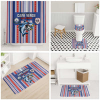Cape Verde Football Bathroom Set Monster Blue Shark Striped Style