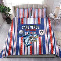 Cape Verde Football Bedding Set Monster Blue Shark Striped Style