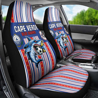 Cape Verde Football Car Seat Cover Monster Blue Shark Striped Style