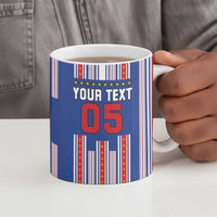 Custom Cape Verde Football Ceramic Mug Monster Blue Shark Striped Style