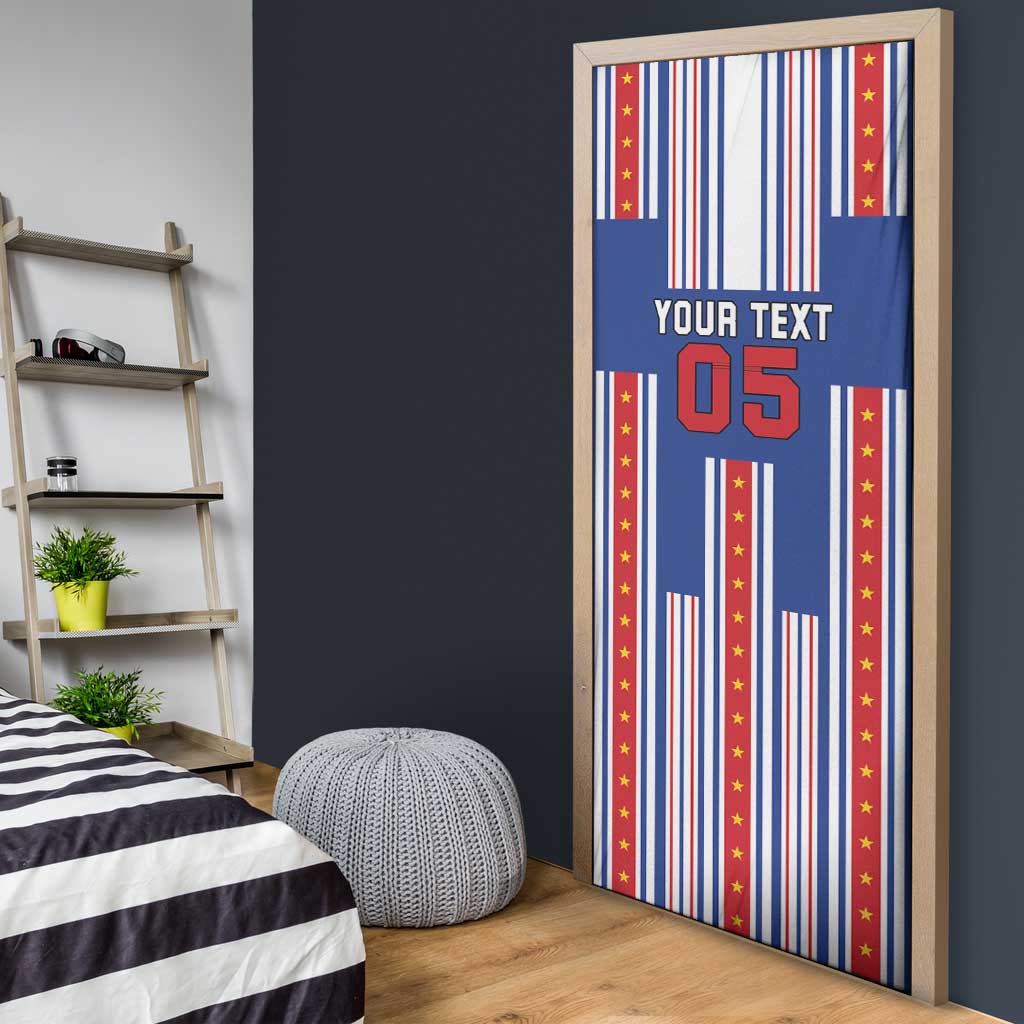 Custom Cape Verde Football Door Cover Monster Blue Shark Striped Style