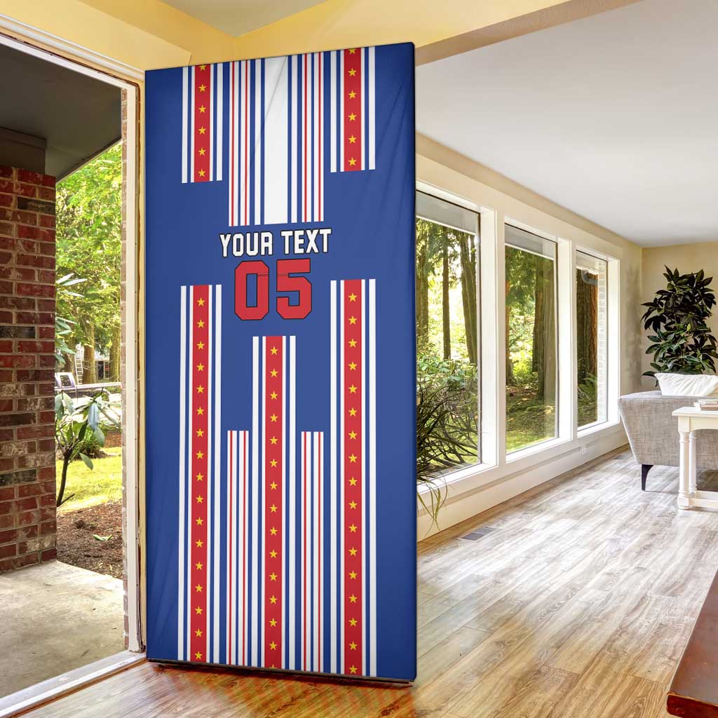 Custom Cape Verde Football Door Cover Monster Blue Shark Striped Style