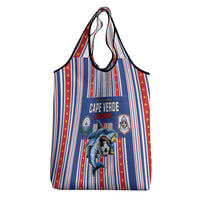 Cape Verde Football Grocery Bag Monster Blue Shark Striped Style
