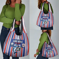 Cape Verde Football Grocery Bag Monster Blue Shark Striped Style