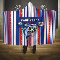 Cape Verde Football Hooded Blanket Monster Blue Shark Striped Style