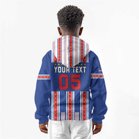 Custom Cape Verde Football Kid Hoodie Monster Blue Shark Striped Style