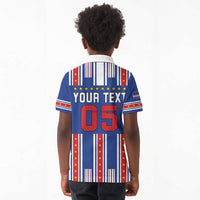 Custom Cape Verde Football Kid Polo Shirt Monster Blue Shark Striped Style