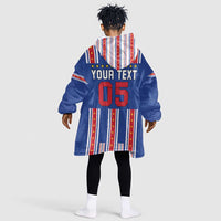 Custom Cape Verde Football Kid Wearable Blanket Hoodie Monster Blue Shark Striped Style