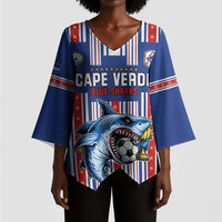 Custom Cape Verde Football Kimono Sleeve Blouse Monster Blue Shark Striped Style