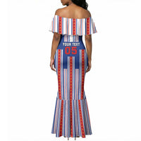 Custom Cape Verde Football Mermaid Dress Monster Blue Shark Striped Style