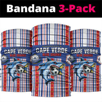 Cape Verde Football Neck Gaiter Monster Blue Shark Striped Style