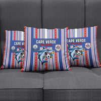Cape Verde Football Pillow Cover Monster Blue Shark Striped Style
