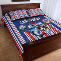 Cape Verde Football Quilt Bed Set Monster Blue Shark Striped Style