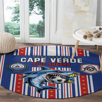 Cape Verde Football Round Carpet Monster Blue Shark Striped Style