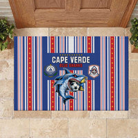 Cape Verde Football Rubber Doormat Monster Blue Shark Striped Style