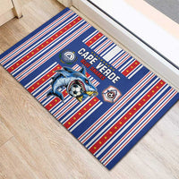 Cape Verde Football Rubber Doormat Monster Blue Shark Striped Style