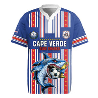 Custom Cape Verde Football Rugby Jersey Monster Blue Shark Striped Style