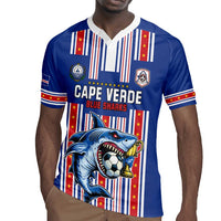 Custom Cape Verde Football Rugby Jersey Monster Blue Shark Striped Style