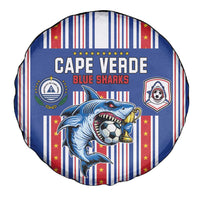 Cape Verde Football Spare Tire Cover Monster Blue Shark Striped Style
