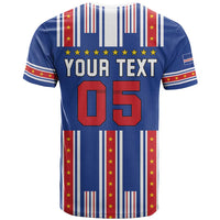 Custom Cape Verde Football T shirt Monster Blue Shark Striped Style