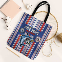 Cape Verde Football Tote Bag Monster Blue Shark Striped Style