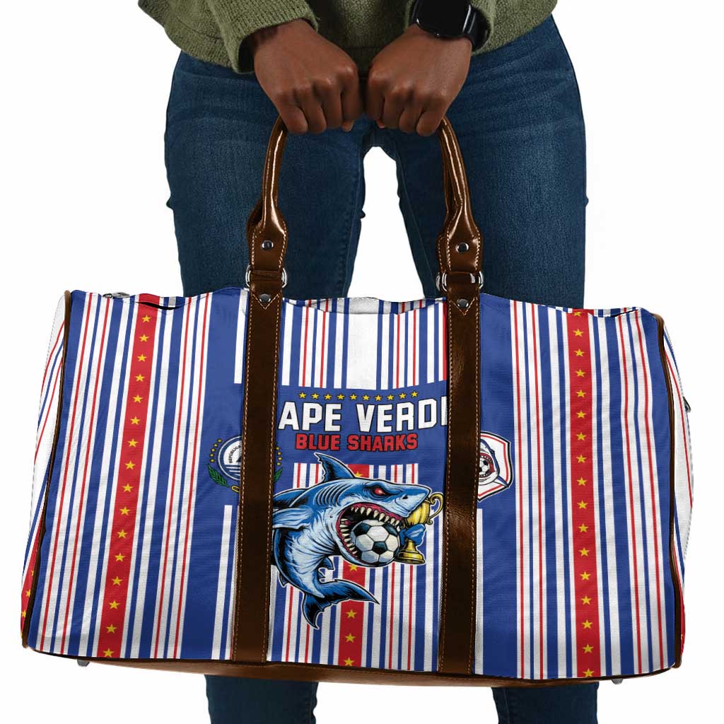 Cape Verde Football Travel Bag Monster Blue Shark Striped Style