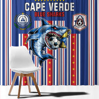 Cape Verde Football Window Curtain Monster Blue Shark Striped Style