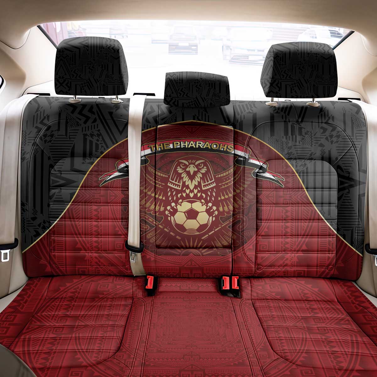 Egypt Football Back Car Seat Cover Tribal Eagle With Ancient Egyptian Patterns