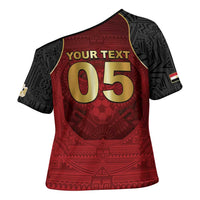 Custom Egypt Football Cross Shoulder Shirt Tribal Eagle With Ancient Egyptian Patterns
