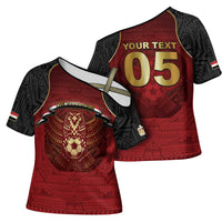 Custom Egypt Football Cross Shoulder Shirt Tribal Eagle With Ancient Egyptian Patterns