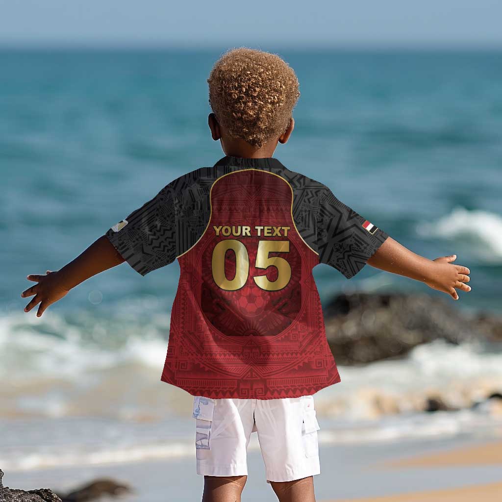 Custom Egypt Football Kid Hawaiian Shirt Tribal Eagle With Ancient Egyptian Patterns