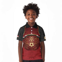 Custom Egypt Football Kid Polo Shirt Tribal Eagle With Ancient Egyptian Patterns