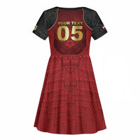 Custom Egypt Football Kid Short Sleeve Dress Tribal Eagle With Ancient Egyptian Patterns