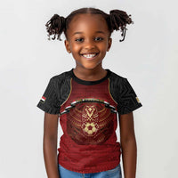 Custom Egypt Football Kid T shirt Tribal Eagle With Ancient Egyptian Patterns