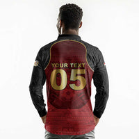 Custom Egypt Football Long Sleeve Polo Shirt Tribal Eagle With Ancient Egyptian Patterns