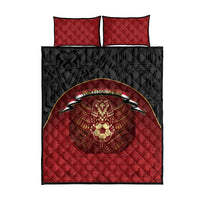 Egypt Football Quilt Bed Set Tribal Eagle With Ancient Egyptian Patterns