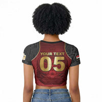 Custom Egypt Football Raglan Cropped T shirt Tribal Eagle With Ancient Egyptian Patterns