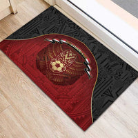 Egypt Football Rubber Doormat Tribal Eagle With Ancient Egyptian Patterns