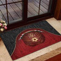 Egypt Football Rubber Doormat Tribal Eagle With Ancient Egyptian Patterns