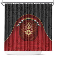 Egypt Football Shower Curtain Tribal Eagle With Ancient Egyptian Patterns