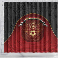 Egypt Football Shower Curtain Tribal Eagle With Ancient Egyptian Patterns