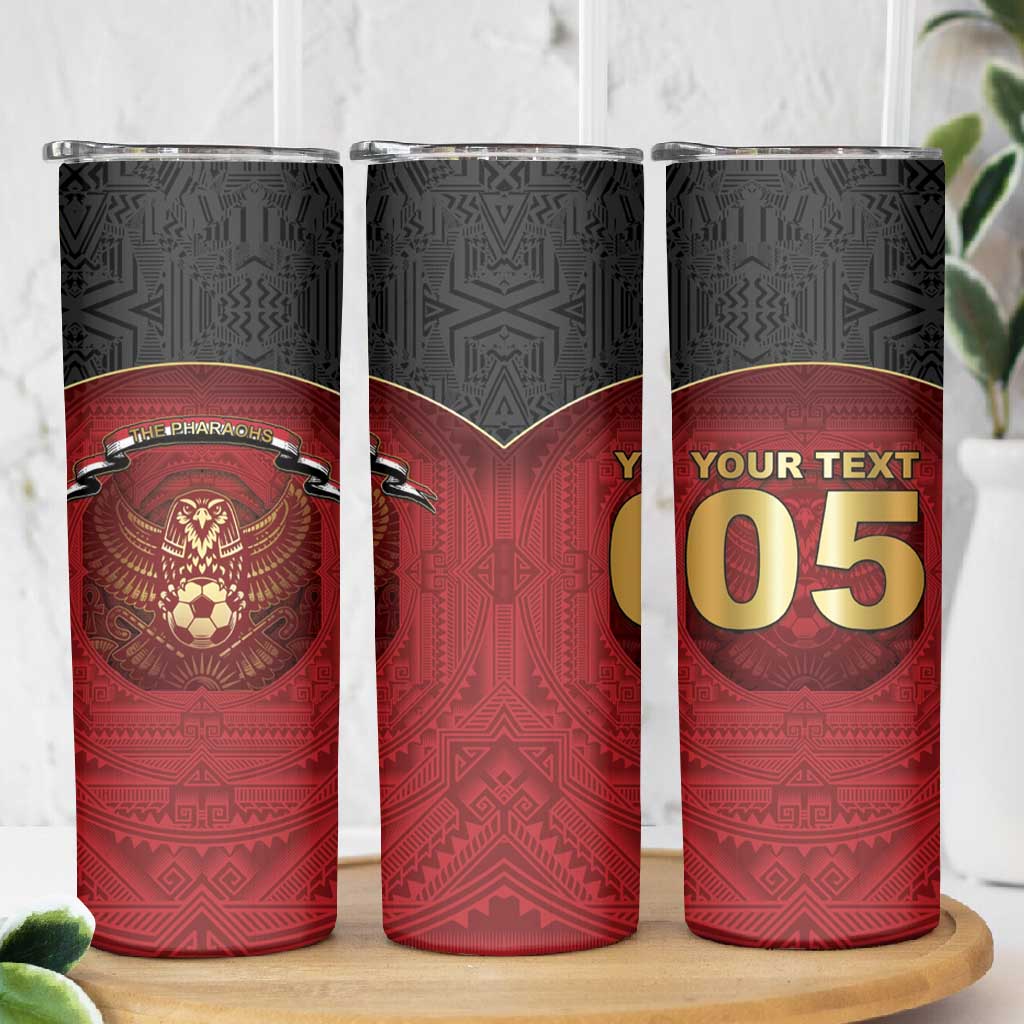 Custom Egypt Football Skinny Tumbler Tribal Eagle With Ancient Egyptian Patterns