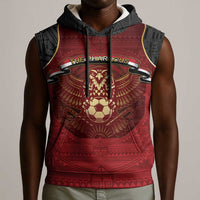 Custom Egypt Football Sleeveless Hoodie Tribal Eagle With Ancient Egyptian Patterns