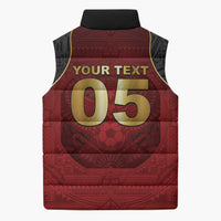 Custom Egypt Football Sleeveless Puffer Jacket Tribal Eagle With Ancient Egyptian Patterns