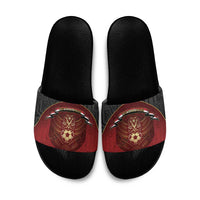 Egypt Football Slide Sandals Tribal Eagle With Ancient Egyptian Patterns