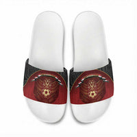 Egypt Football Slide Sandals Tribal Eagle With Ancient Egyptian Patterns